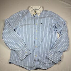 Abercrombie & Fitch Light Blue Striped Button Down Shirt